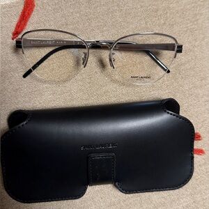 NEW Saint Laurent Metallic Optical Frame /Eyeglasses with Black Case